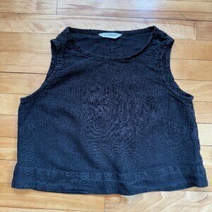 Elizabeth Suzann Petra Crop, size medium, black linen gauze